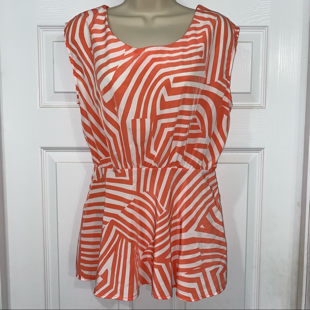 Paper Crane Peplum Top with Back Cutout